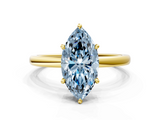 Yellow gold Fancy Blue Marquise  Solitaire Engagement Ring with Cathedral Band and Four-Prong Setting_21