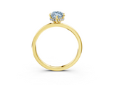 Yellow gold Fancy Blue Marquise  Solitaire Engagement Ring with Cathedral Band and Four-Prong Setting_24