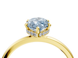 Yellow gold Fancy Blue Marquise  Solitaire Engagement Ring with Cathedral Band and Four-Prong Setting_25