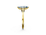 Yellow gold Fancy Blue Marquise  Solitaire Engagement Ring with Four-Prong Setting and Classic Band 3