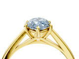 Yellow gold Fancy Blue Marquise  Solitaire Engagement Ring with Four-Prong Setting and Classic Band 5