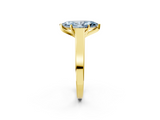 Yellow gold Fancy Blue Marquise  Solitaire Engagement Ring with Four-Prong Setting and Tapered Band_5