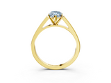Yellow gold Fancy Blue Marquise  Solitaire Engagement Ring with Four-Prong Setting and Tapered Band_6