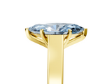 Yellow gold Fancy Blue Marquise  Solitaire Engagement Ring with Four-Prong Setting and Tapered Band_8
