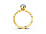 Yellow gold Fancy Blue Marquise  Solitaire Engagement Ring with Scrollwork Band and Four-Prong Setting_149