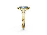 Yellow gold Fancy Blue Marquise  Solitaire Engagement Ring with Six-Prong Setting and Classic Band 3