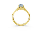 Yellow gold Fancy Blue Marquise  Solitaire Engagement Ring with Six-Prong Setting and Classic Band 4