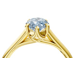 Yellow gold Fancy Blue Marquise  Solitaire Engagement Ring with Six-Prong Setting and Classic Band 5