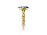 Yellow gold Fancy Blue Marquise  Solitaire Floral Milgrain Engagement Ring_33