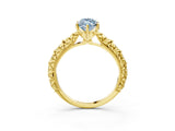 Yellow gold Fancy Blue Marquise  Solitaire Floral Milgrain Engagement Ring_34