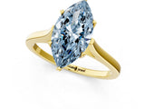Yellow gold Fancy Blue Marquise  Solitaire Heart Prong Engagement Ring with Tapered Band_57