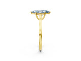 Yellow gold Fancy Blue Marquise  Solitaire Heart Prong Engagement Ring with Tapered Band_58
