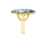 Yellow gold Fancy Blue Marquise  Solitaire Heart Prong Engagement Ring with Tapered Band_61