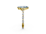 Yellow gold Fancy Blue Marquise  Solitaire Marquise Side Stone Prong Setting Ring_46