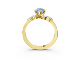 Yellow gold Fancy Blue Marquise  Solitaire Marquise Twist Band with Six-Prong Setting_60