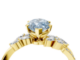 Yellow gold Fancy Blue Marquise  Solitaire Marquise Twist Band with Six-Prong Setting_61