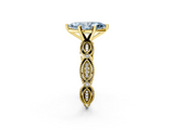 Yellow gold Fancy Blue Marquise  Solitaire Milgrain Diamond Engagement Ring with Bezel and Marquise Band_150