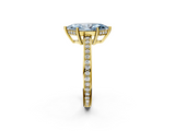 Yellow gold Fancy Blue Marquise  Solitaire Pavé Band Prong Setting Ring_22