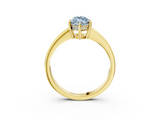 Yellow gold Fancy Blue Marquise  Solitaire Pavé Band Prong Setting Ring_23