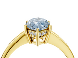 Yellow gold Fancy Blue Marquise  Solitaire Pavé Band Prong Setting Ring_24