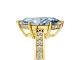 Yellow gold Fancy Blue Marquise  Solitaire Pavé Band Prong Setting Ring_25