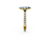 Yellow gold Fancy Blue Marquise  Solitaire Pavé Band with Four-Prong Setting_122