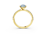 Yellow gold Fancy Blue Marquise  Solitaire Pavé Band with Four-Prong Setting_123