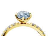 Yellow gold Fancy Blue Marquise  Solitaire Pavé Band with Four-Prong Setting_124
