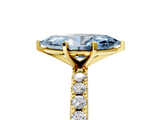 Yellow gold Fancy Blue Marquise  Solitaire Pavé Band with Four-Prong Setting_125
