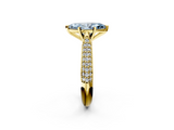 Yellow gold Fancy Blue Marquise  Solitaire Pavé Diamond Engagement Ring with Four-Prong Setting_141