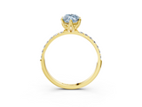 Yellow gold Fancy Blue Marquise  Solitaire Pavé Diamond Engagement Ring with Four-Prong Setting_47
