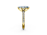 Yellow gold Fancy Blue Marquise  Solitaire Pave Diamond Engagement Ring with Four-Prong Setting_334
