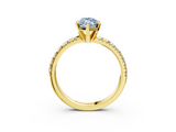 Yellow gold Fancy Blue Marquise  Solitaire Pave Diamond Engagement Ring with Four-Prong Setting_335