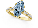 Yellow gold Fancy Blue Marquise  Solitaire Pave Diamond Engagement Ring with Prong Setting_15