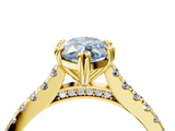 Yellow gold Fancy Blue Marquise  Solitaire Pave Diamond Engagement Ring with Prong Setting_18