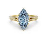Yellow gold Fancy Blue Marquise  Solitaire Pave Split Shank Engagement Ring with Six-Prong Setting_37
