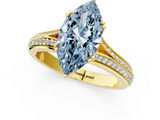 Yellow gold Fancy Blue Marquise  Solitaire Pave Split Shank Engagement Ring with Six-Prong Setting_38