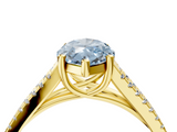 Yellow gold Fancy Blue Marquise  Solitaire Split Shank Pavé Diamond Engagement Ring_317