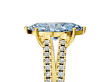 Yellow gold Fancy Blue Marquise  Solitaire Split Shank Pavé Diamond Engagement Ring_318