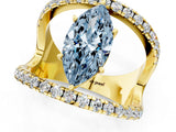Yellow gold Fancy Blue Marquise  Solitaire Split Shank Pave Diamond Ring_50