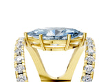 Yellow gold Fancy Blue Marquise  Solitaire Split Shank Pave Diamond Ring_54