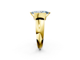 Yellow gold Fancy Blue Marquise  Solitaire Tension Set Diamond Ring with Wide Band_21