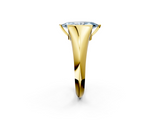 Yellow gold Fancy Blue Marquise  Solitaire Tension Set Diamond Ring_22