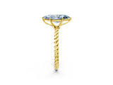 Yellow gold Fancy Blue Marquise  Solitaire Twist Band Ring with Four-Prong Setting_70