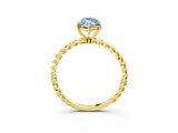 Yellow gold Fancy Blue Marquise  Solitaire Twist Band Ring with Four-Prong Setting_71