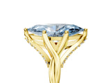 Yellow gold Fancy Blue Marquise  Solitaire Twist Band Six-Prong Setting 1