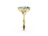 Yellow gold Fancy Blue Marquise  Solitaire Twist Band Six-Prong Setting 4