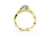 Yellow gold Fancy Blue Marquise  Solitaire Twist Band Six-Prong Setting 5
