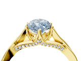 Yellow gold Fancy Blue Marquise  Solitaire Twist Band Six-Prong Setting