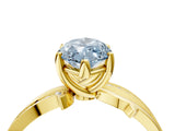 Yellow gold Fancy Blue Marquise  Solitaire Twist Band with Pavé Accents and Four-Prong Setting_36
